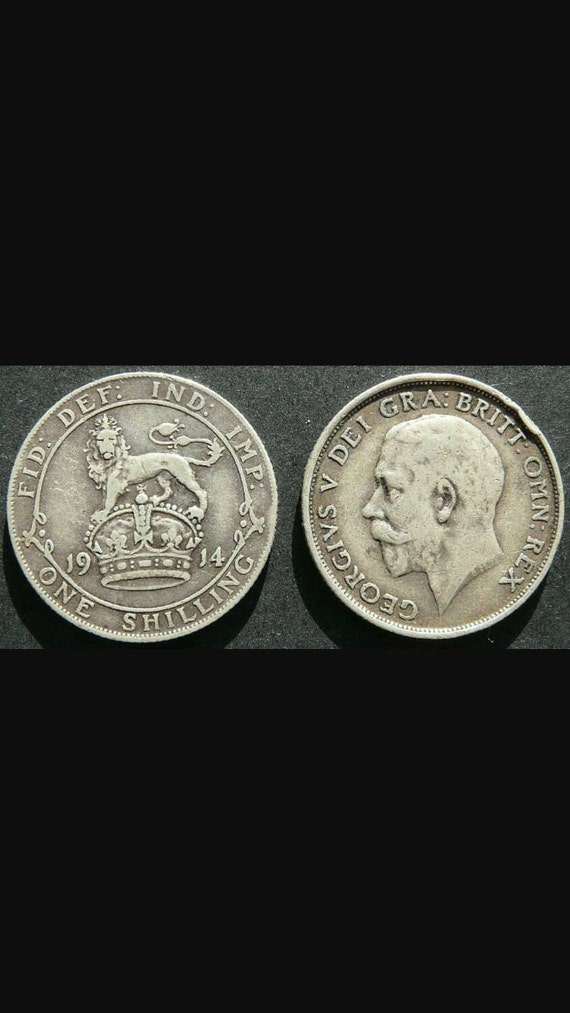 英国 1 シリング コイン リング (1920 年代以前) シルバー - Etsy 日本