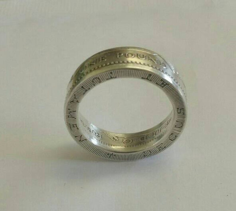British One Pound coin ring Silver 99 Various years may Etsy