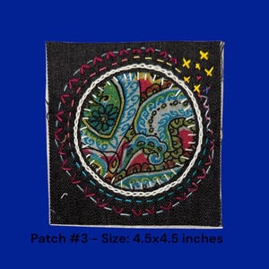 Sashiko Boro-Inspired Handmade Denim Patches – Sew-On Embroidered Patchwork