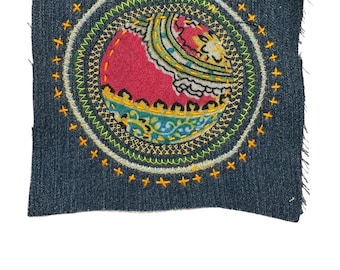 Sashiko Boro-Inspired Handmade Denim Patches – Sew-On Textile Art from Upcycled Fabric
