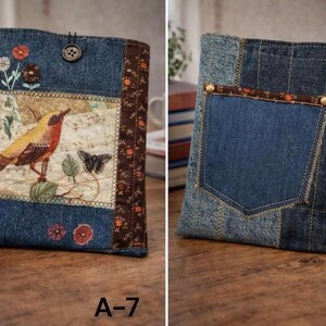 Extra Small Patchwork Denim Bags | 6” x 8” | One of a Kind Handmade Upcycled Bags | Indigo Threads