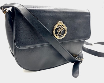 Karl Lagerfeld vintage leather shoulder bag black caviar pretty and ultra practical