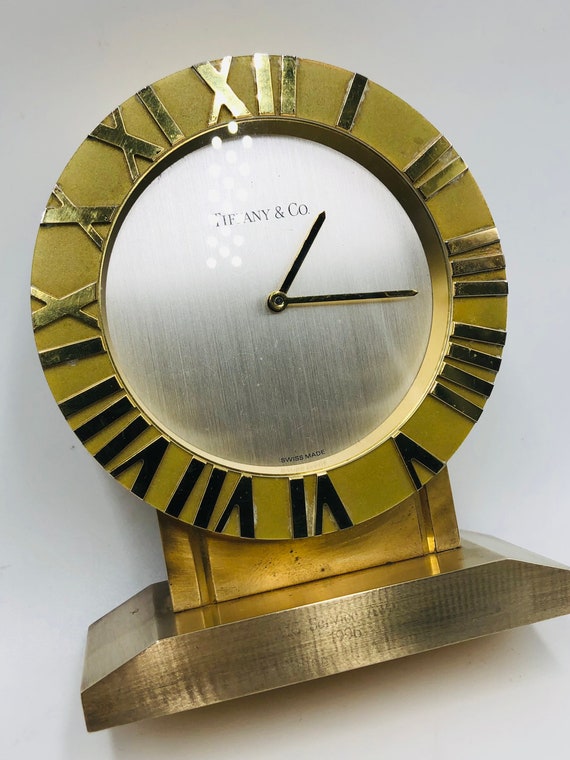 Tiffany Brass Desk Clock - Etsy