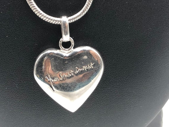 Yves Saint Laurent necklace heart YSL solid silve… - image 1