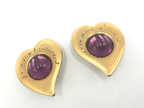 Yves Saint Laurent authentic earrings vintage hea… - image 5