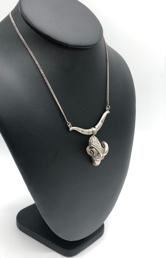 Collier En Argent Massif 925 Avec Pendentif Ambre - Occasion, Style Belcher