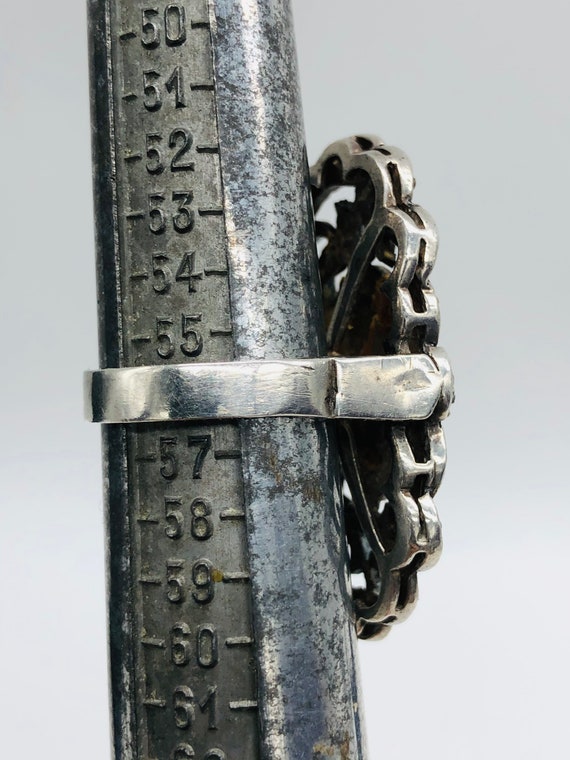 Massive 925 sterling silver ring with marcasites - image 9
