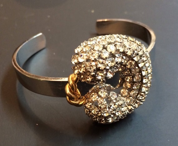 Christian Dior Vintage Bangle and Rhinestone Bracelet - Etsy