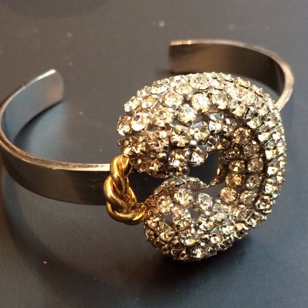 Christian Dior Bracelet jonc et strass vintage