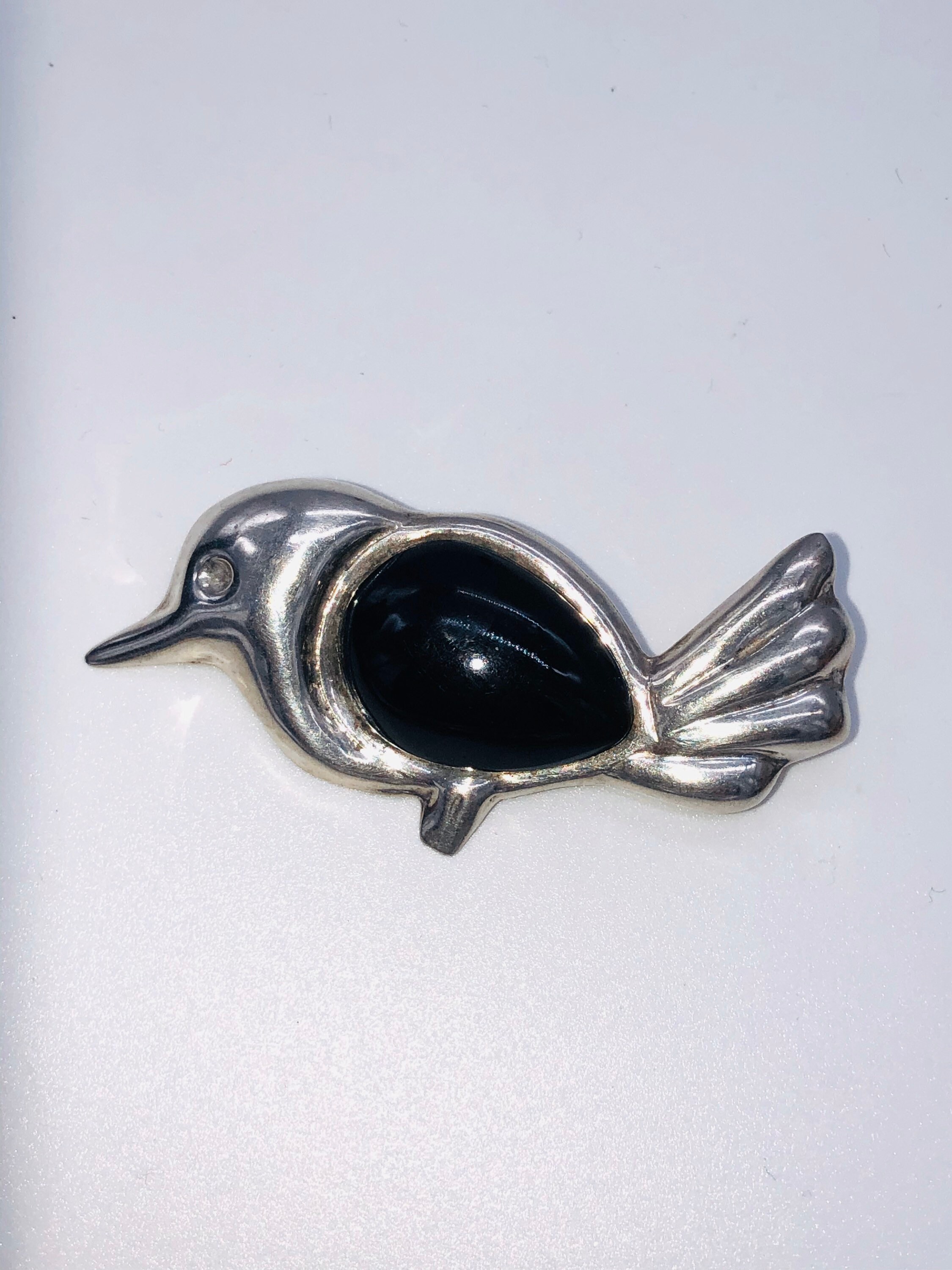 Broche De Créateur Avec Onyx - Occasion, Bijou Fantaisie élégant