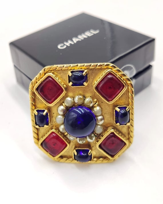 Chanel Gripoix Vintage Brooch Glass Paste - Etsy