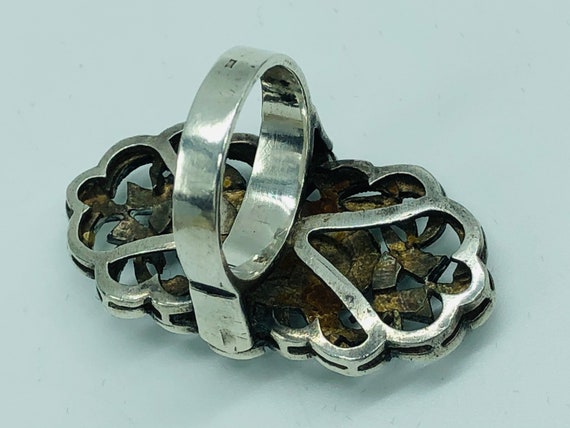 Massive 925 sterling silver ring with marcasites - image 8