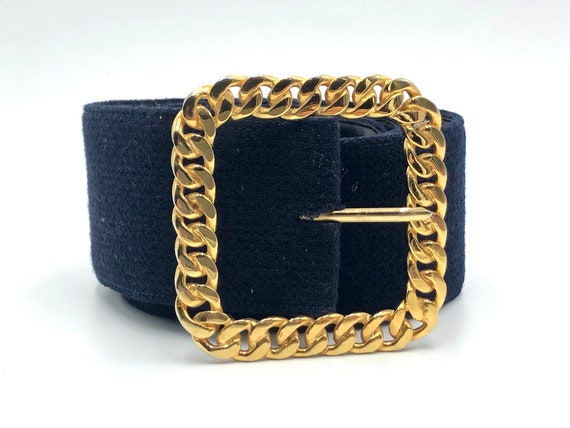 Authentic vintage Chanel leather lined fabric belt - image 7