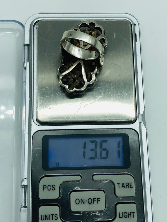 Massive 925 sterling silver ring with marcasites - image 10