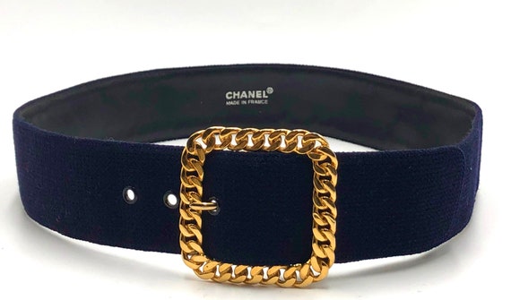 Authentic vintage Chanel leather lined fabric belt - image 1