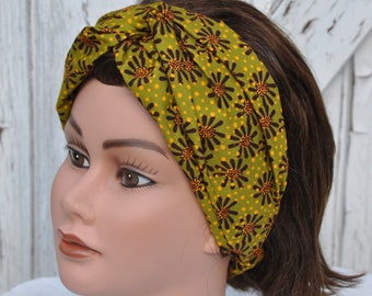 Crossed headband for women in wax cotton - size M