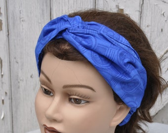 Headband for women in blue cotton wax - size M