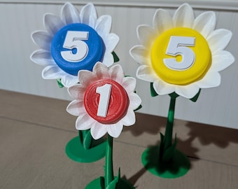 Pikmin Inspired Pellet Posey Flowers - 3D Printed Decorative Collectible