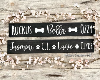 Personalized Pet Name Sign, Custom Name Paw Print Sign, Pet Name Bone Sign, Dog & Cat Lover Sign, Animal Lover Décor, Custom Pet Name Décor