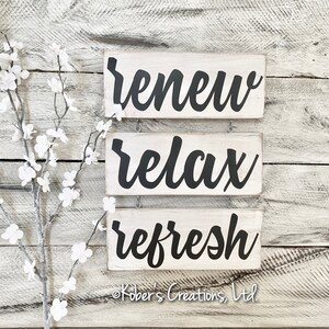 Renew Relax Refresh Spa Sign, Spa Art, Bathroom Art, Relax Sign ...