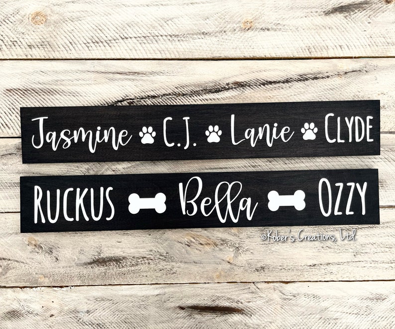 Personalized Pet Name Sign Custom Name Paw Print Sign Pet Etsy