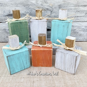 Pumpkin Wood Blocks, Fall Décor, Rustic Wood Pumpkins, Painted Wooden Pumpkins, Farmhouse Fall Décor, Wood Block Pumpkins, Wooden Pumpkins