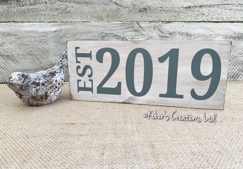 Rustic Established Sign Wall Décor Custom Established Sign Etsy