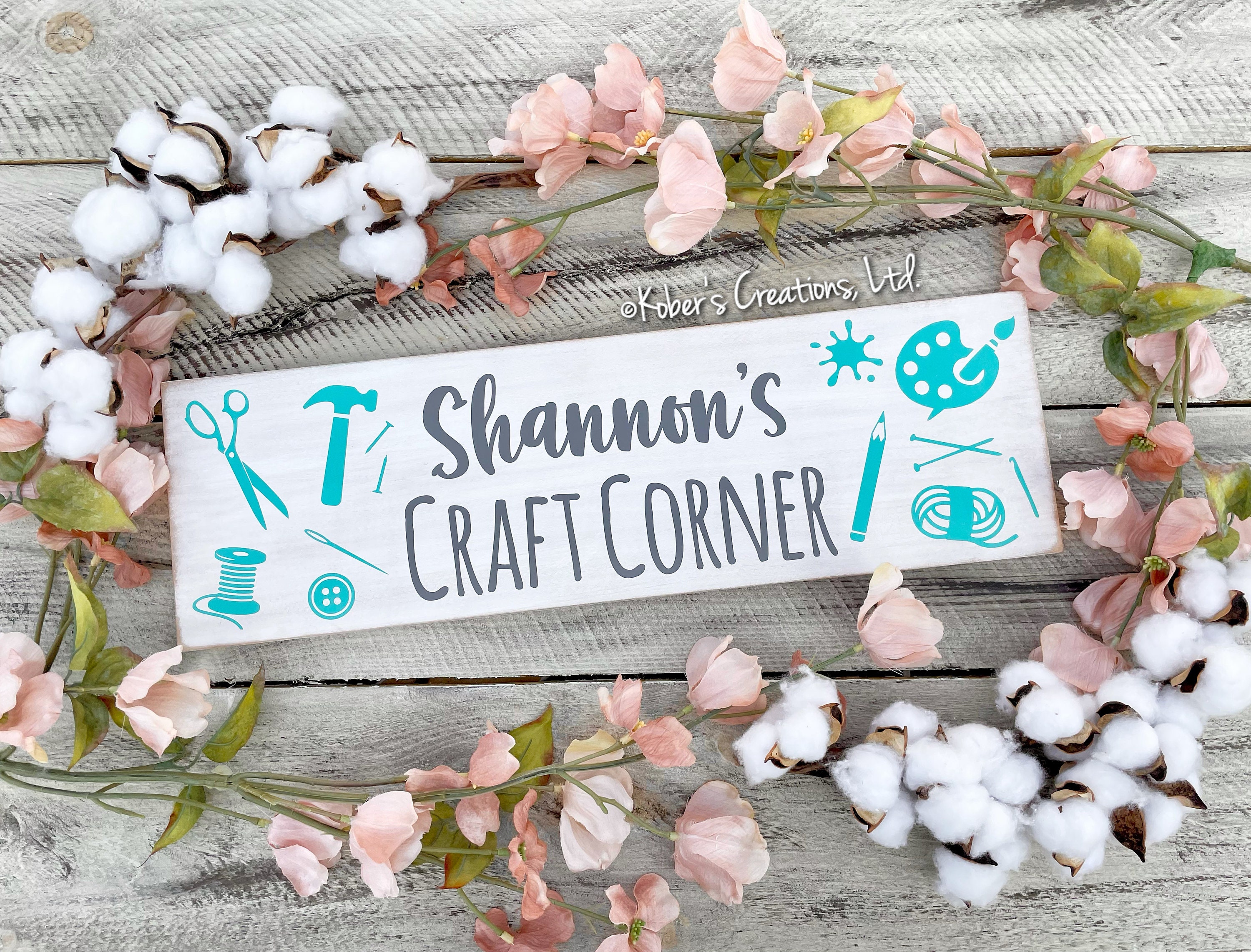 Personalized Craft Corner Sign, Craft Room Sign, Craft Décor, Gift for ...