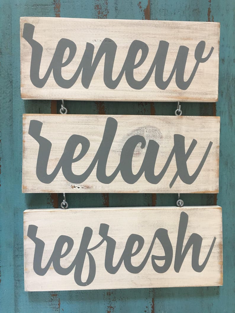 Renew Relax Refresh Spa Sign Spa Art Bathroom Art Relax | Etsy