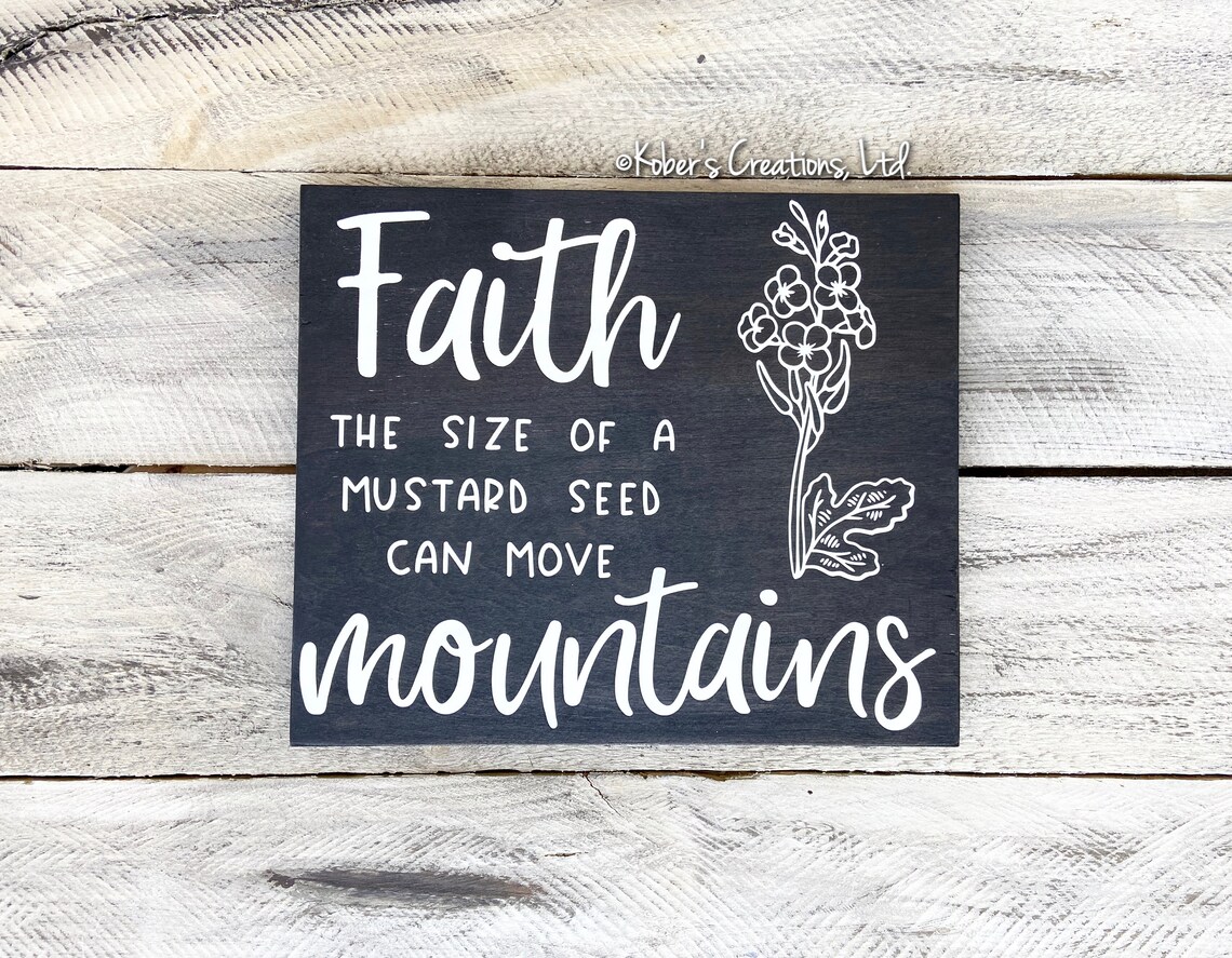 Faith the Size of A Mustard Seed Sign Scripture Wall Art | Etsy