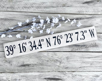 Latitude and Longitude Custom Sign, Coordinates Sign, Custom Coordinate Sign, Custom Latitude and Longitude Wood Sign, Housewarming Gift