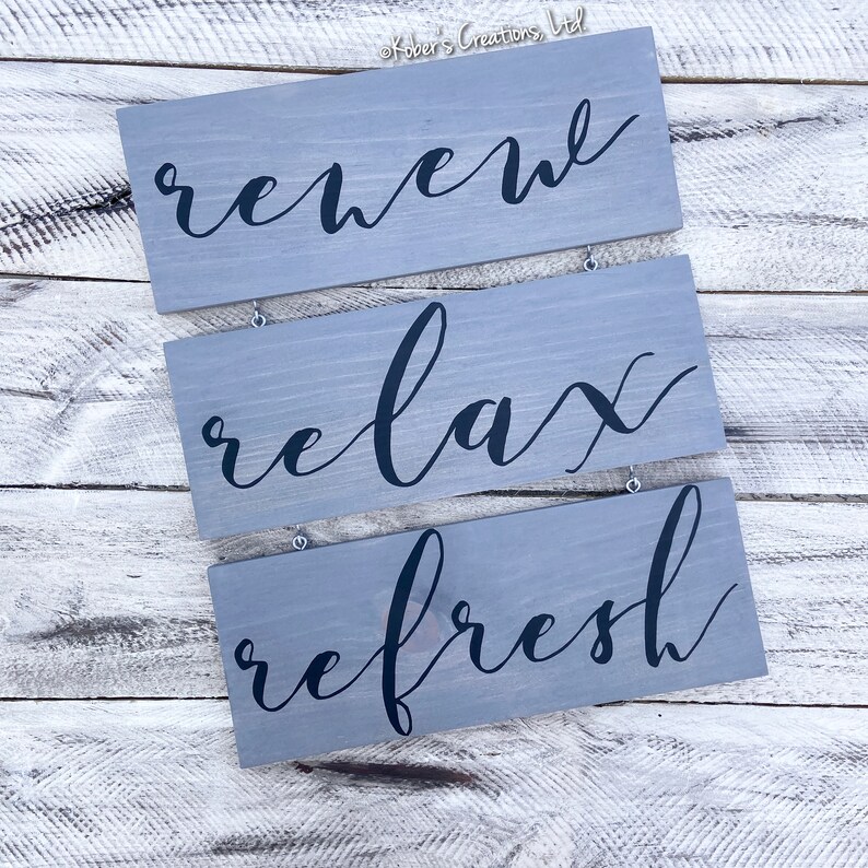 Renew Relax Refresh Spa Sign Spa Art Bathroom Art Relax | Etsy
