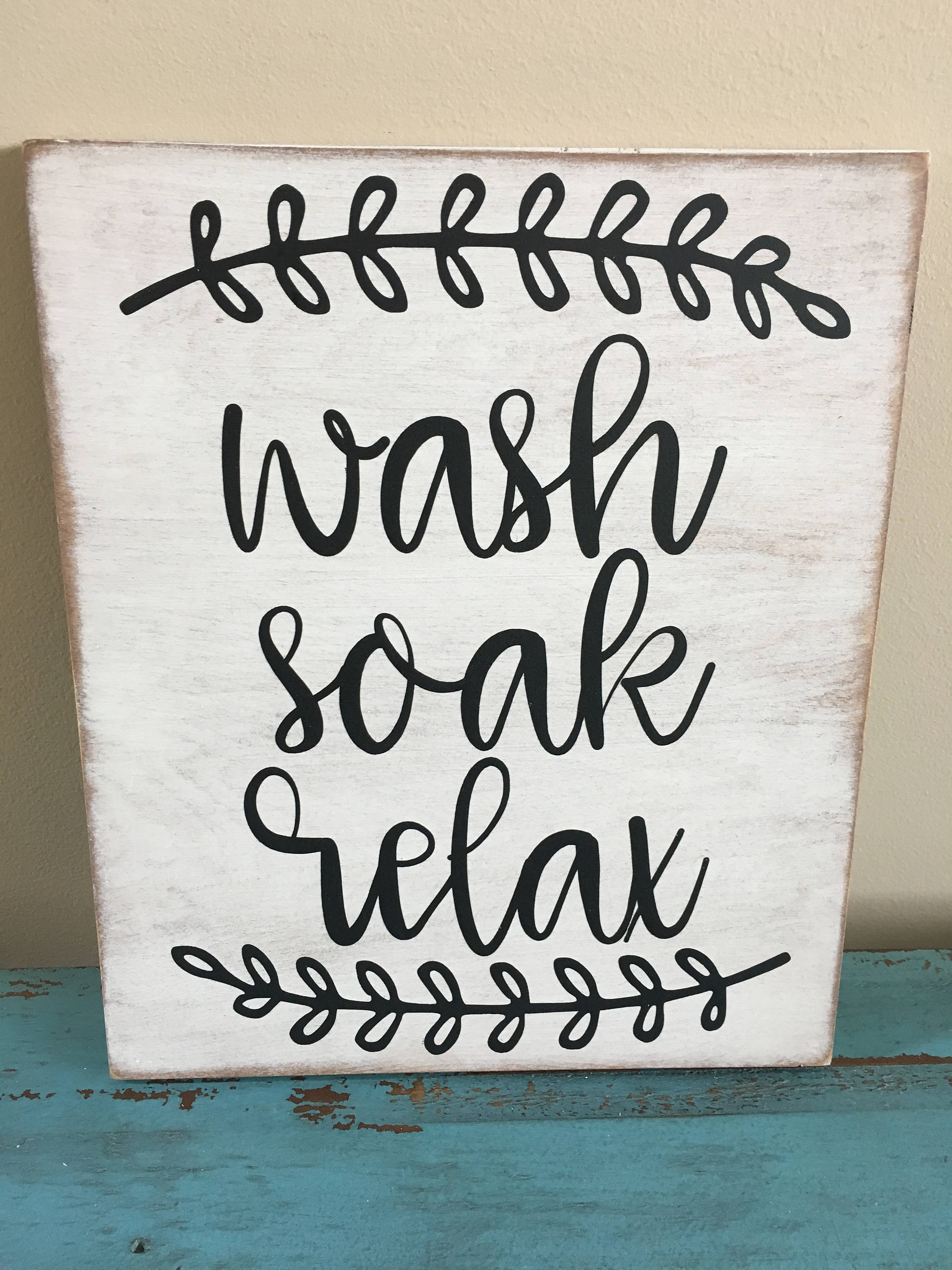 Wash Soak Relax Spa Sign Spa Art Bathroom Art Relax Sign Etsy
