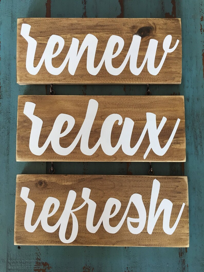 Renew Relax Refresh Spa Sign Spa Art Bathroom Art Relax | Etsy