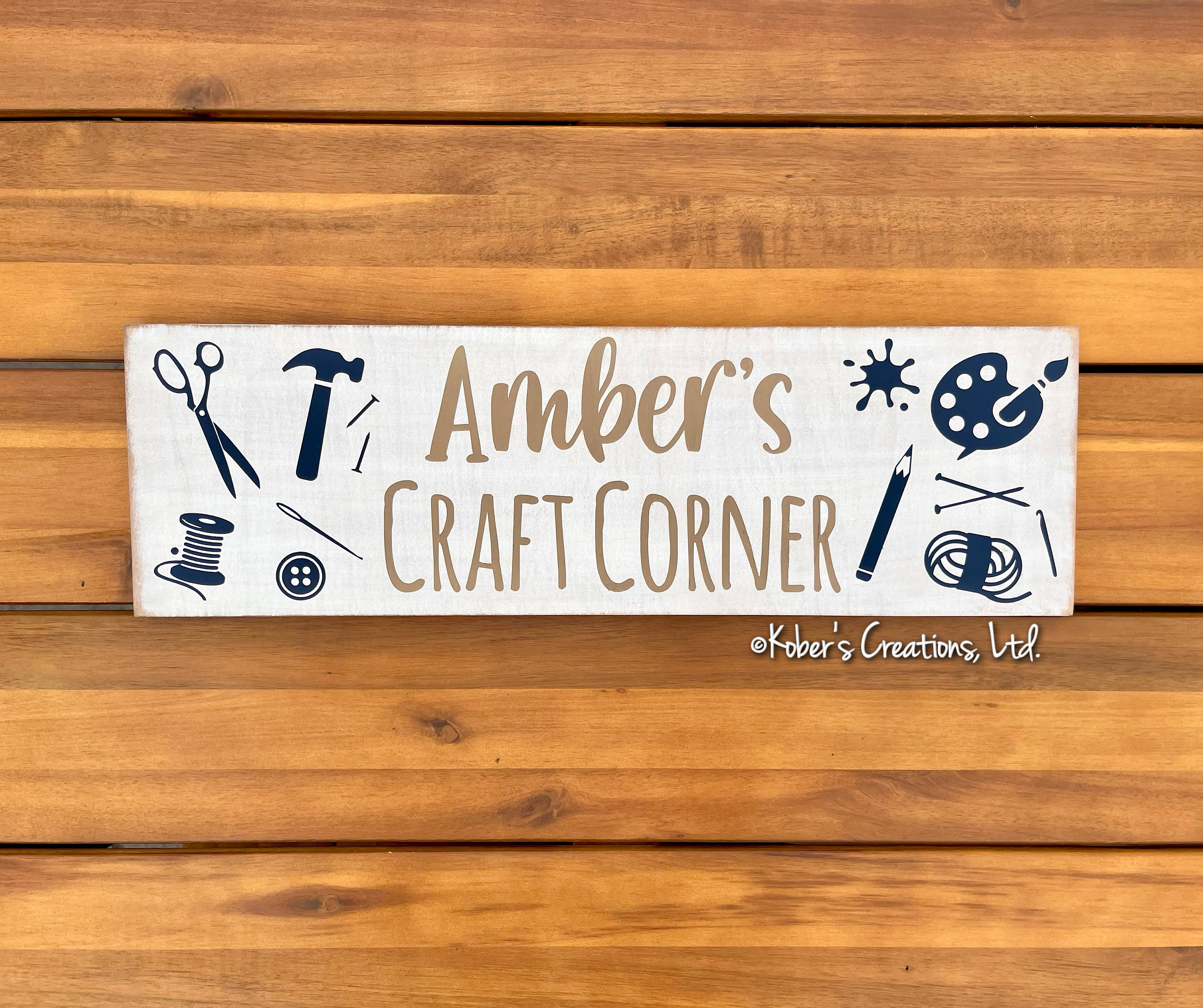Personalized Craft Corner Sign, Craft Room Sign, Craft Décor, Gift for ...