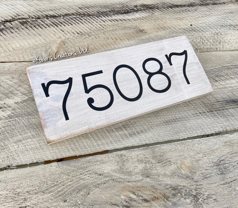 Custom Zip Code Sign Hand Painted Wood Sign Gallery Wall Etsy