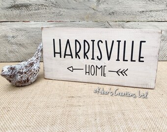 Wood Home Sign, Rustic City Sign, Rustic Hometown Sign, Closing Gift, Housewarming Gift, New Home Gift, Farmhouse Wall Sign