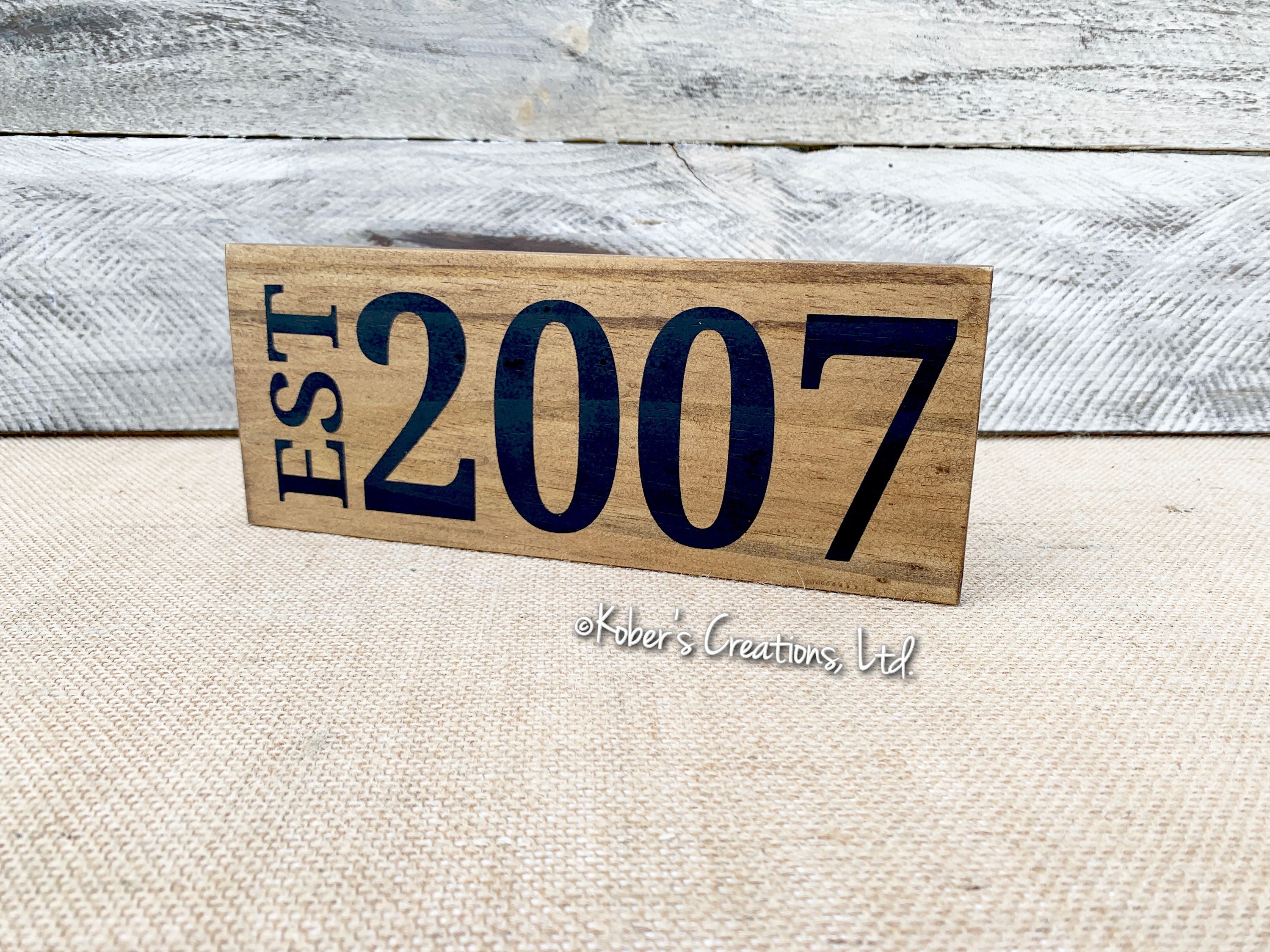 Rustic Established Sign Wall Décor Custom Established Sign Etsy