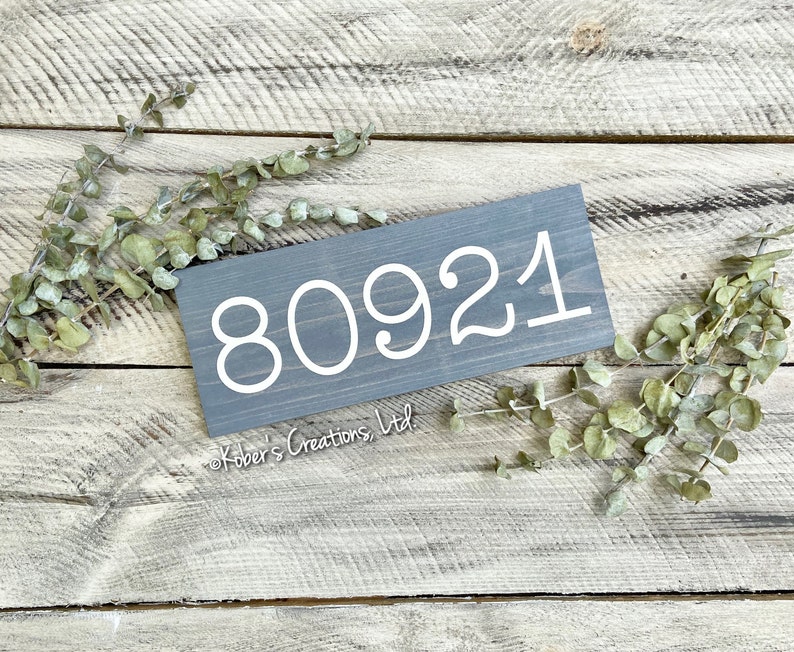 Custom Zip Code Sign Hand Painted Wood Sign Gallery Wall Etsy