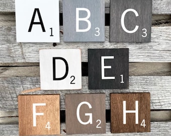 Large Scrabble Letters, 5.5" Wood Scrabble Tiles, Large Scrabble Tiles, Jumbo Scrabble Tiles, Scrabble Tiles Wall Art, Crossword Wall Décor