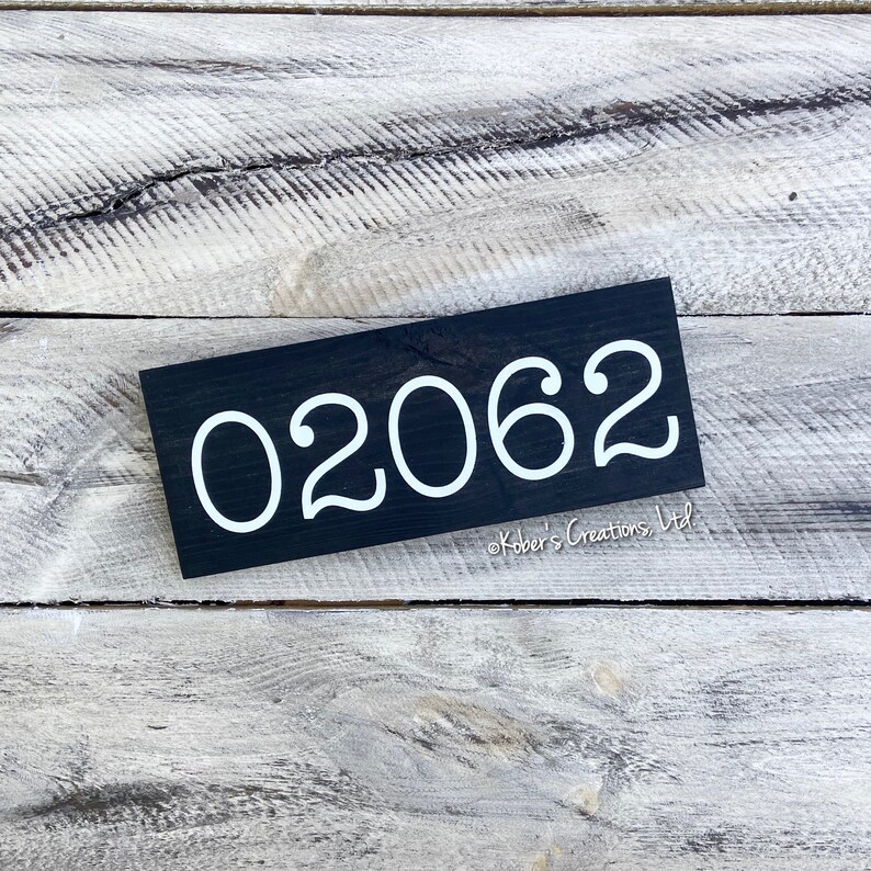 Custom Zip Code Sign Hand Painted Wood Sign Gallery Wall Etsy