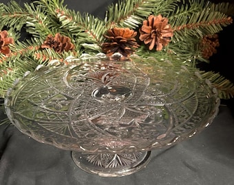 Antike EAPG Indiana Glas Rosette und Windräder Kuchen Etagere - Muster No.171c