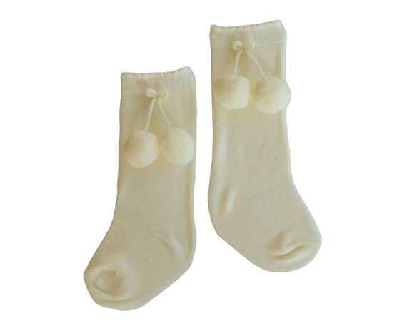 cream baby socks