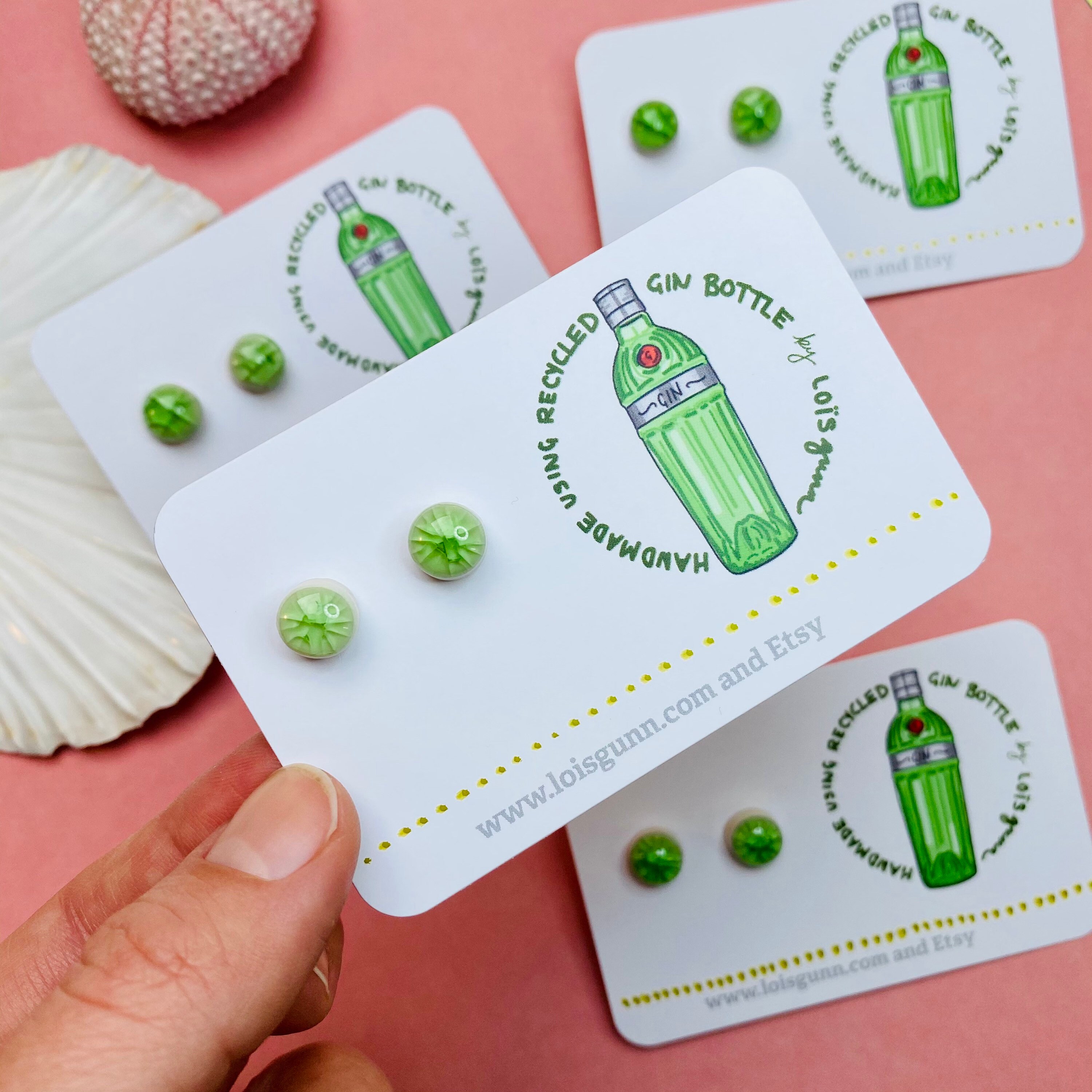 Recycled GIN Bottle Glass Earrings Handmade by Loïs Gunn With Etsy UK