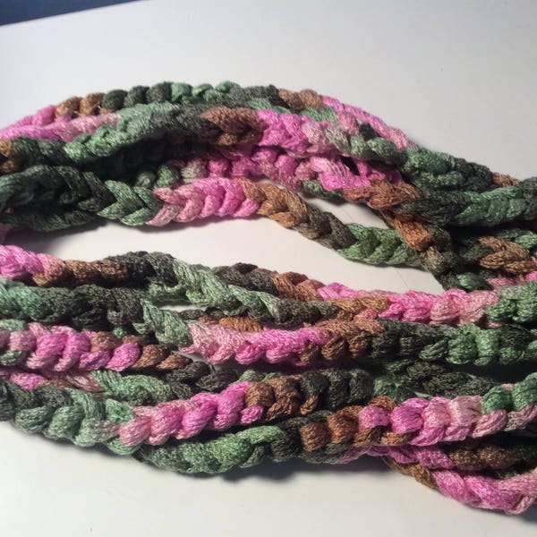 Long rope scarf, infinity scarf, cowl, crocheted ropescarf
