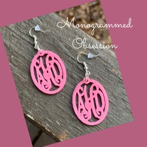 Monogram Earrings, Oval Monogram Earring, Monogram Jewelry, Monogrammed Gifts, Personalized Earrings, Custom Earrings, Hanging Earrings