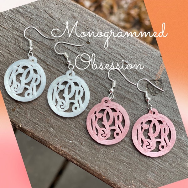 Monogrammed Earring Etsy