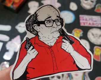 Frank Reynolds geïllustreerde sticker