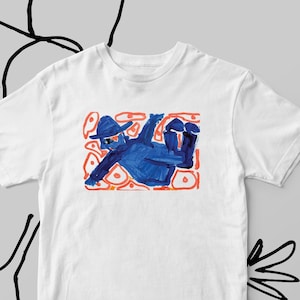 Illustrated Blue Man T-shirt image 1