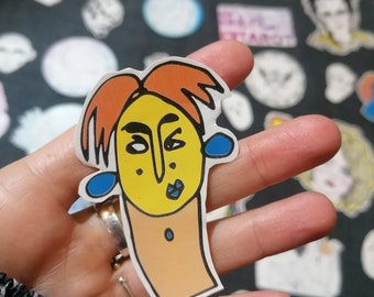 Illustrated character sticker